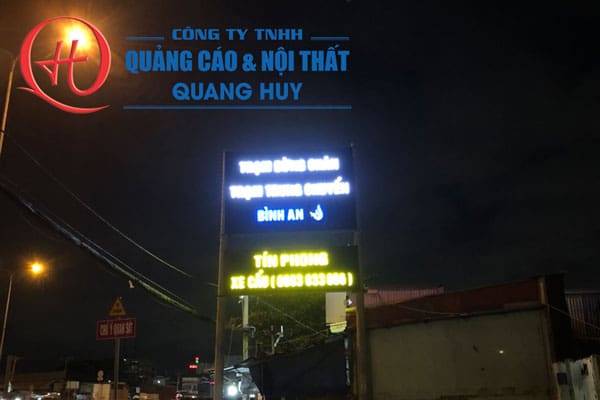 Thi công bảng hiệu Alu chữ nổi Mica cho Trạm dừng chân Bình An - Thủ Đức 18 thi cong bang hieu alu chu noi mica tram dung chan binh an 11