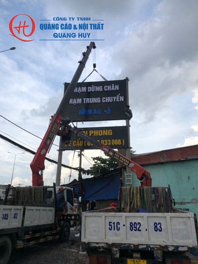 Thi công bảng hiệu Alu chữ nổi Mica cho Trạm dừng chân Bình An - Thủ Đức 25 thi cong bang hieu alu chu noi mica tram dung chan binh an 6
