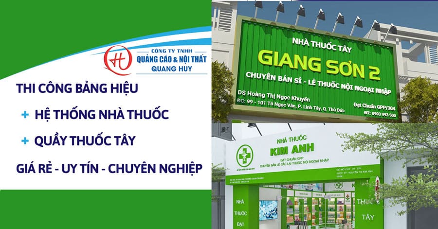 Thi công bảng hiệu nhà thuốc tây Bình Dương